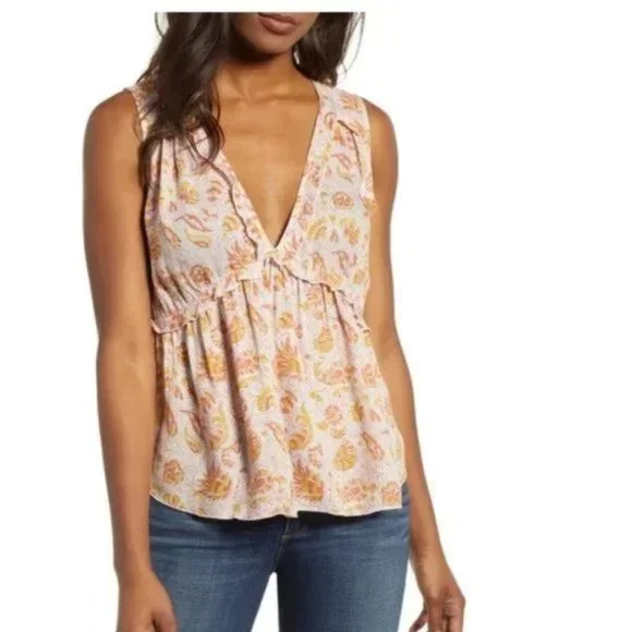 Lucky Brand Print Sleeveless Top. XS, M - Picture 1 of 14